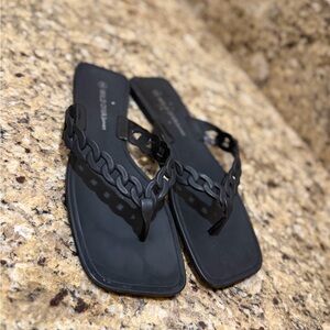 Wild Diva Black Chain Sandals